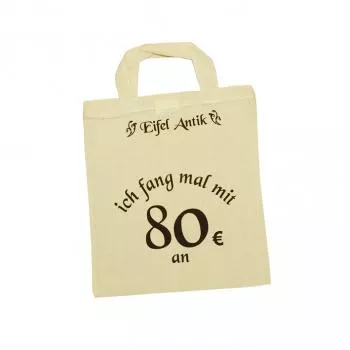 80 Euro Waldi Tasche "ich fang mal mit 80 € an" - klein